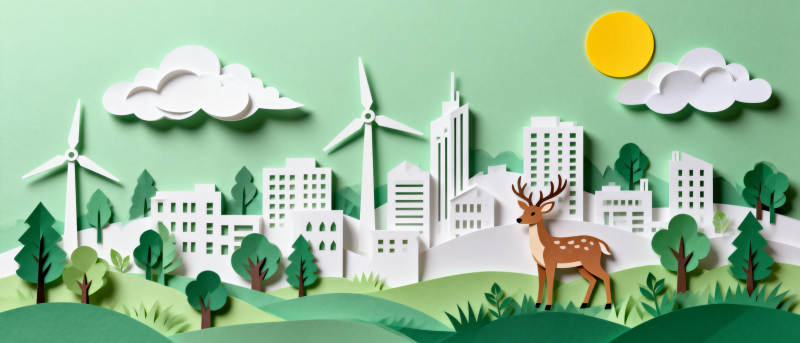 绿色城市 鹿影相伴图片