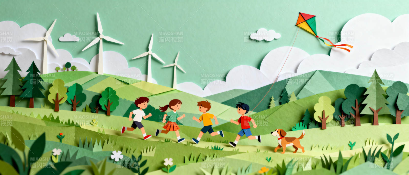 春日放风筝图片