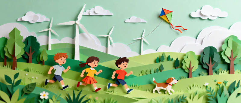 童趣田园风车梦图片