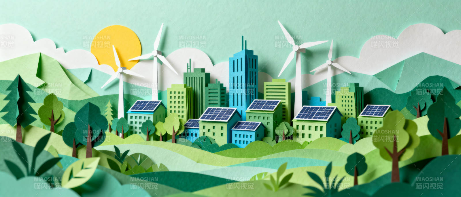 绿色城市风光图片