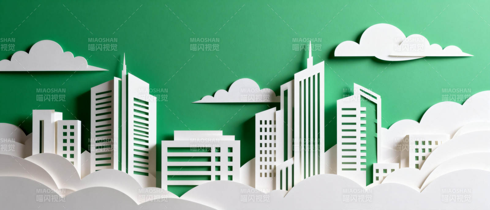 纸艺城市剪影图片