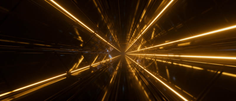 金色光束隧道图片