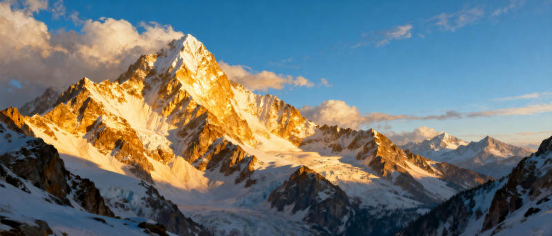 雪山日出美景图片