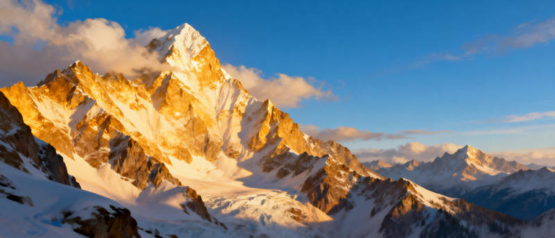 雪山晨曦美景图片