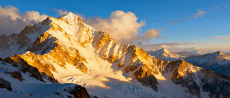 雪山日出美景图片