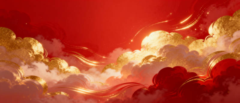 祥云瑞气映红天图片