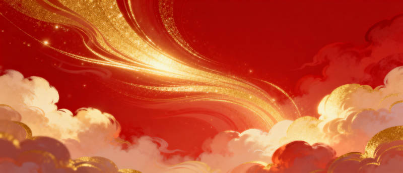 祥云金光映红天图片