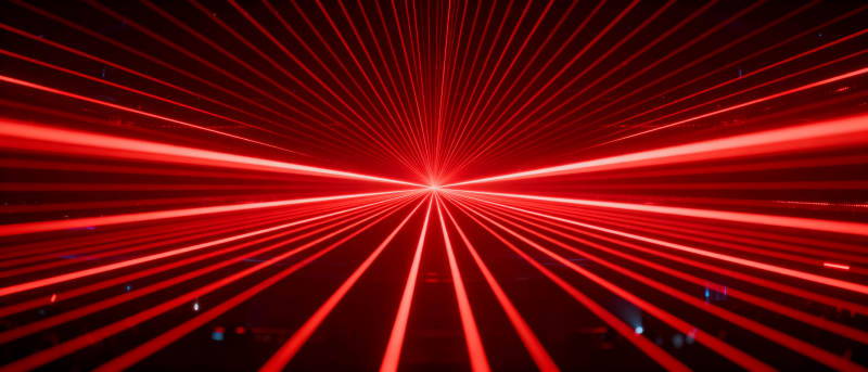 红色激光隧道图片