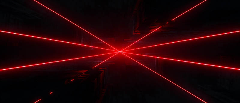 红光交错的夜景图片