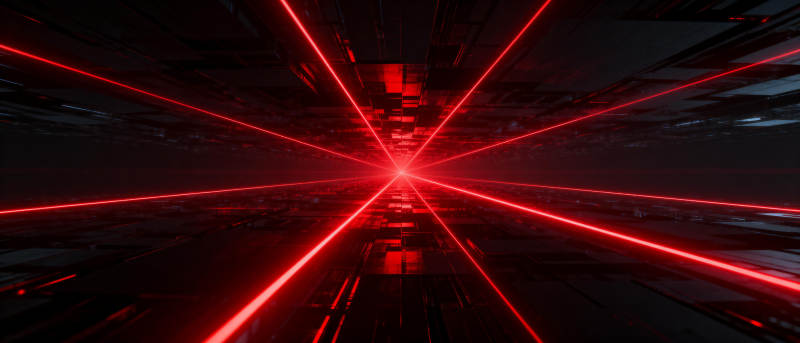 红色激光隧道图片