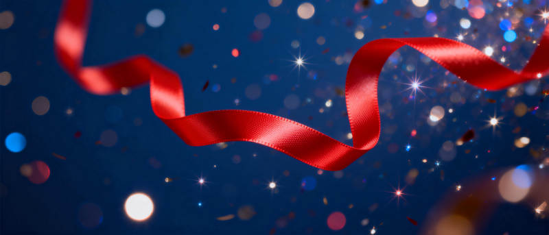 璀璨红丝带图片