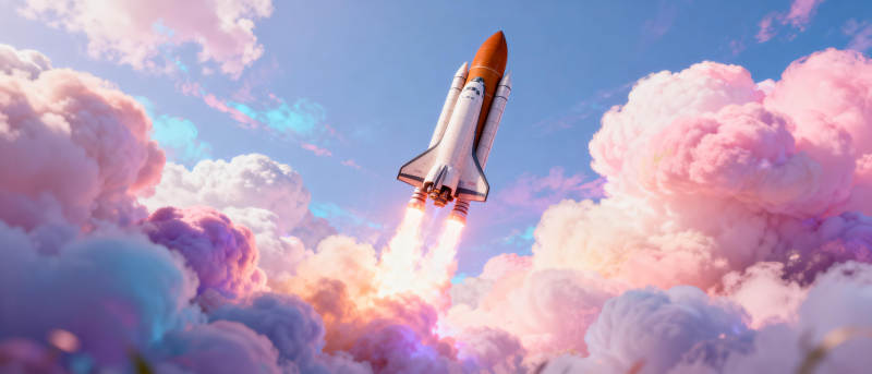 火箭冲破云霄图片