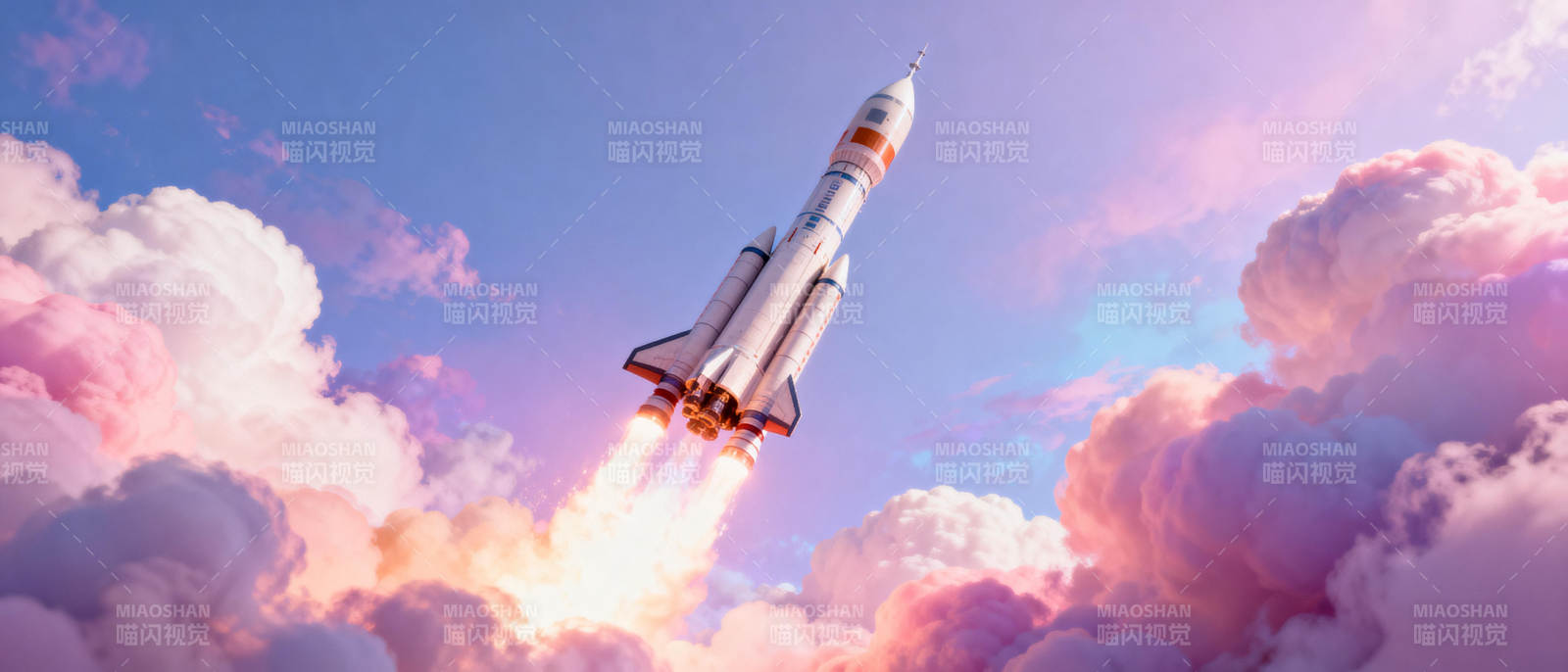 火箭升空 云海翻腾图片