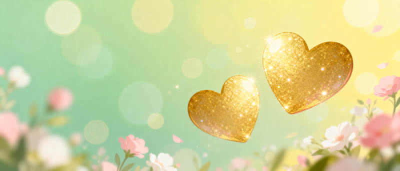 金色爱心花海图片