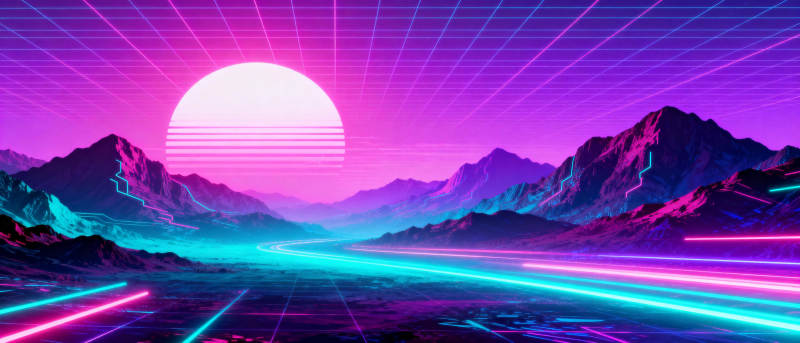 霓虹山河夜景图片