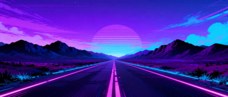 霓虹公路夜景图片