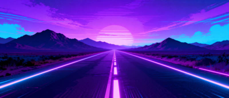 霓虹公路夜景图片