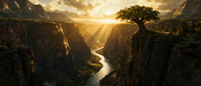 峡谷日出奇景图片