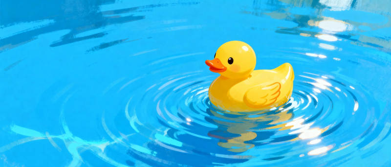 小黄鸭戏水图片