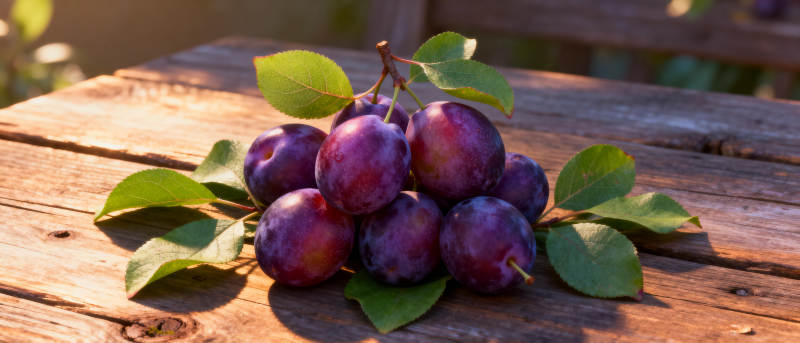 紫李静置木桌图片