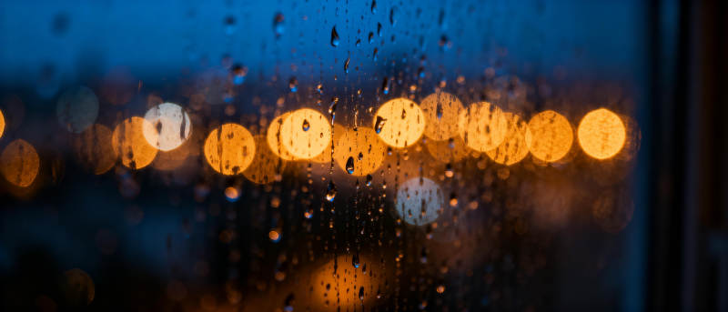 雨夜灯火朦胧图片
