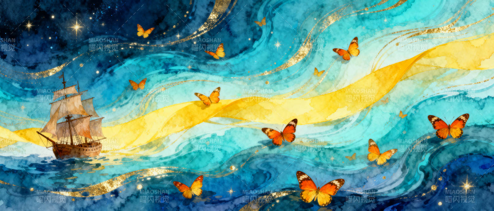 星海蝶影航船梦图片