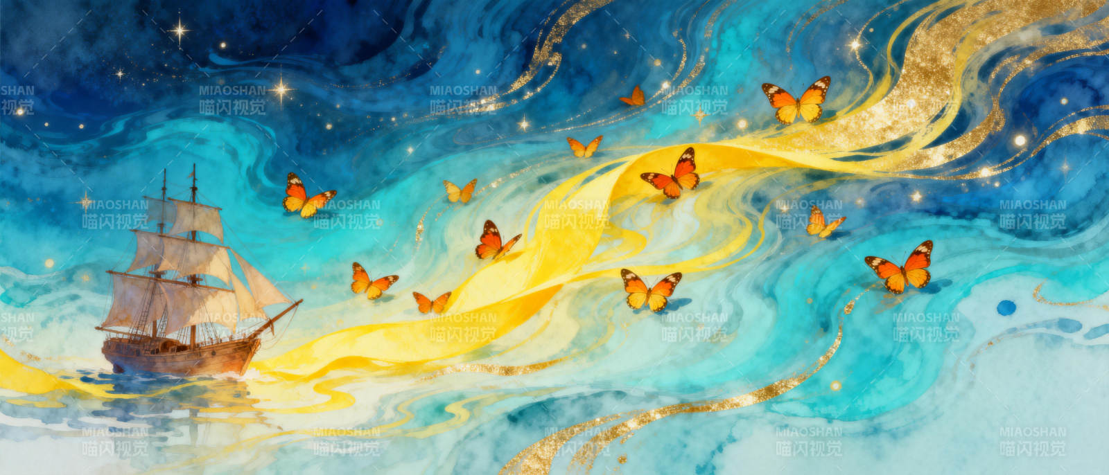 梦幻航海蝶影图片