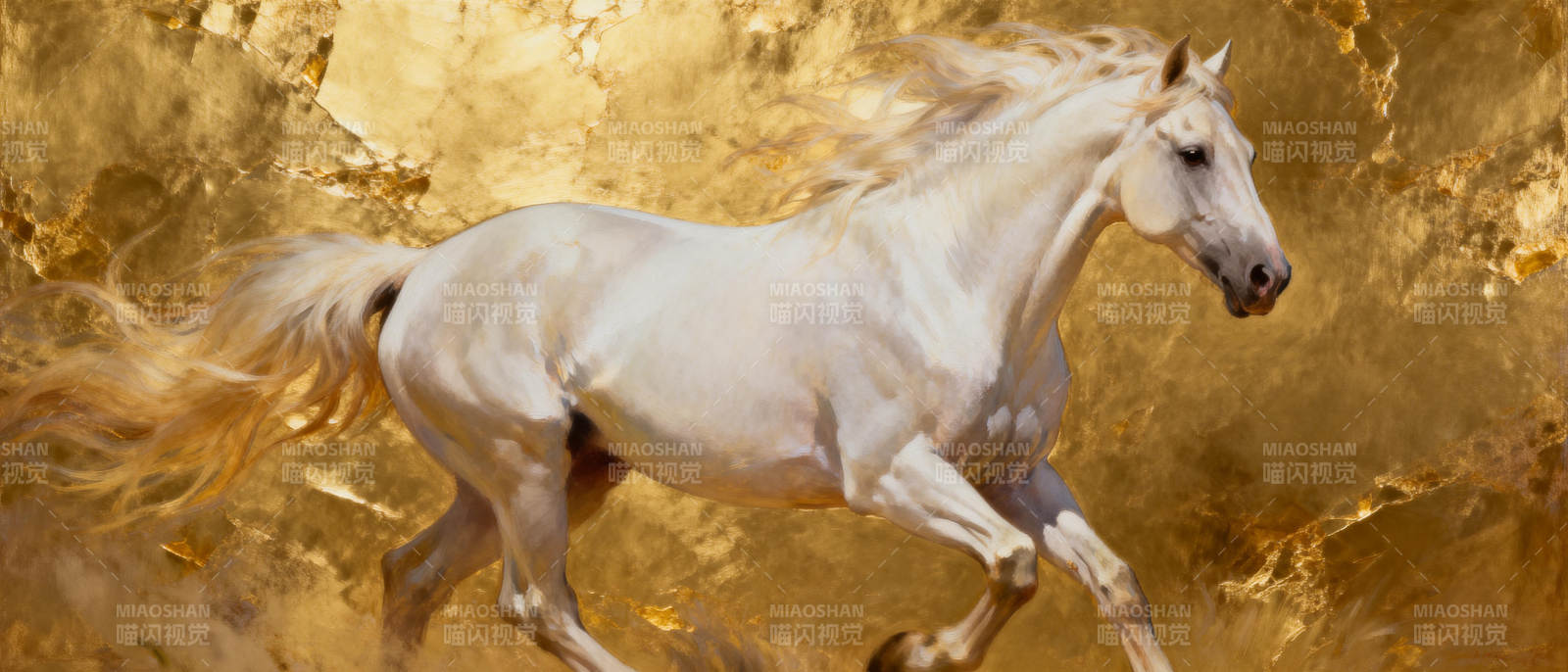白马奔腾金光中图片