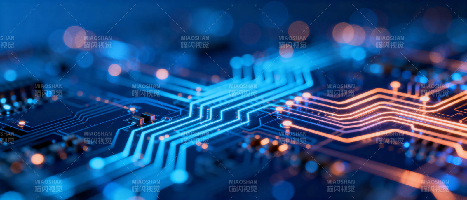 电路板科技光影图片