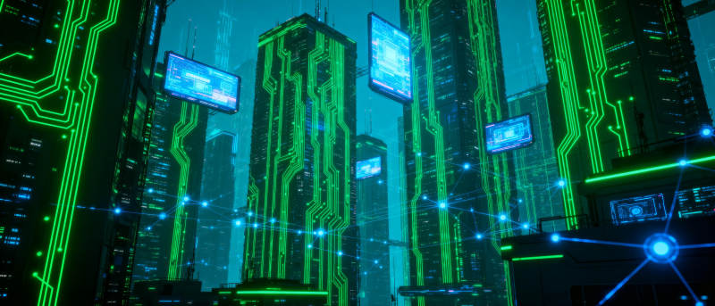 赛博城市夜景图片