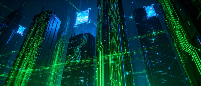 赛博都市夜景图片