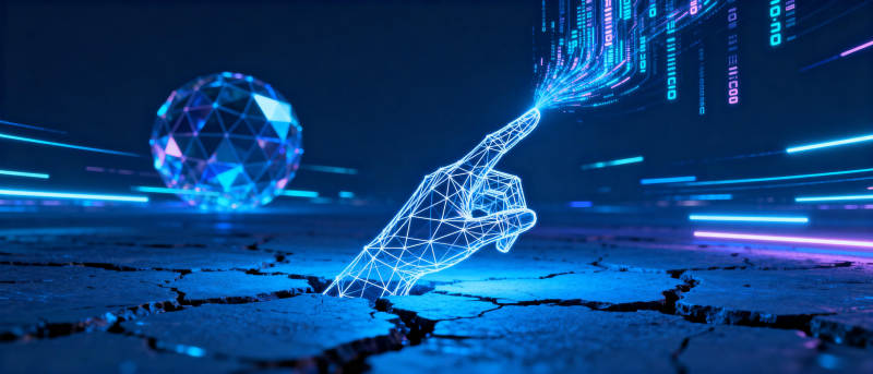 数字之手触碰未来图片