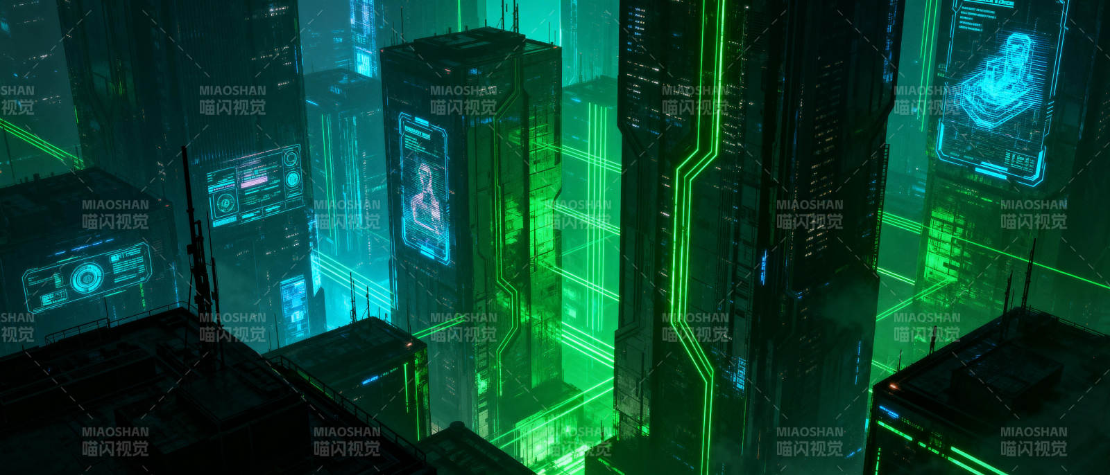 赛博都市夜景图片