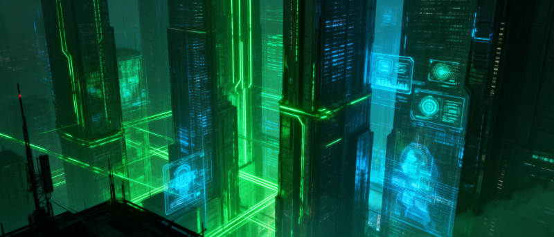 赛博都市夜景图片