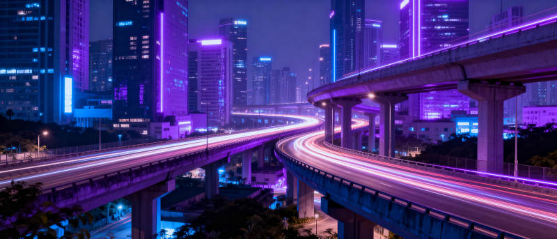 霓虹都市夜景图片