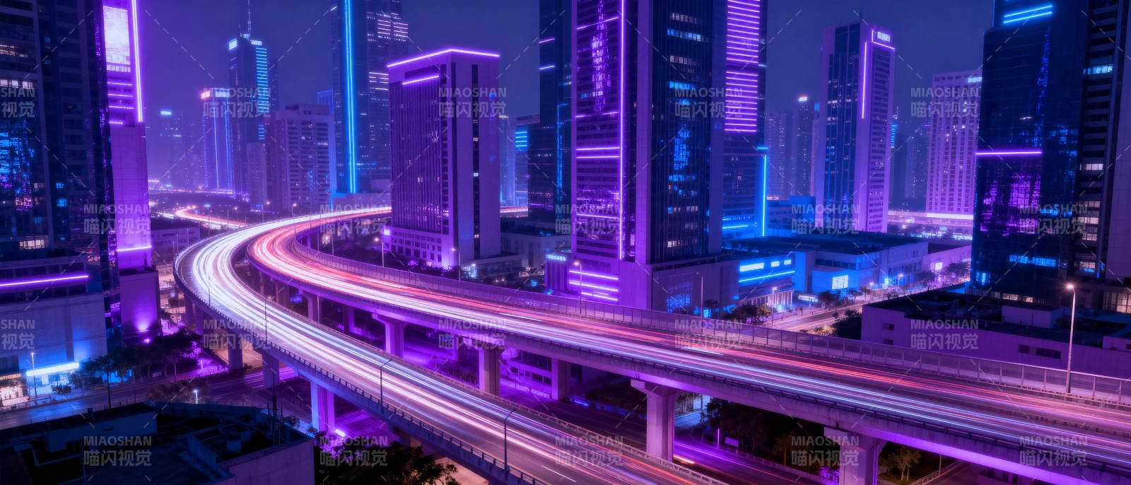 霓虹都市夜景图片