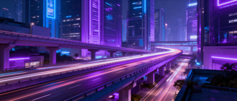 霓虹都市夜景图片