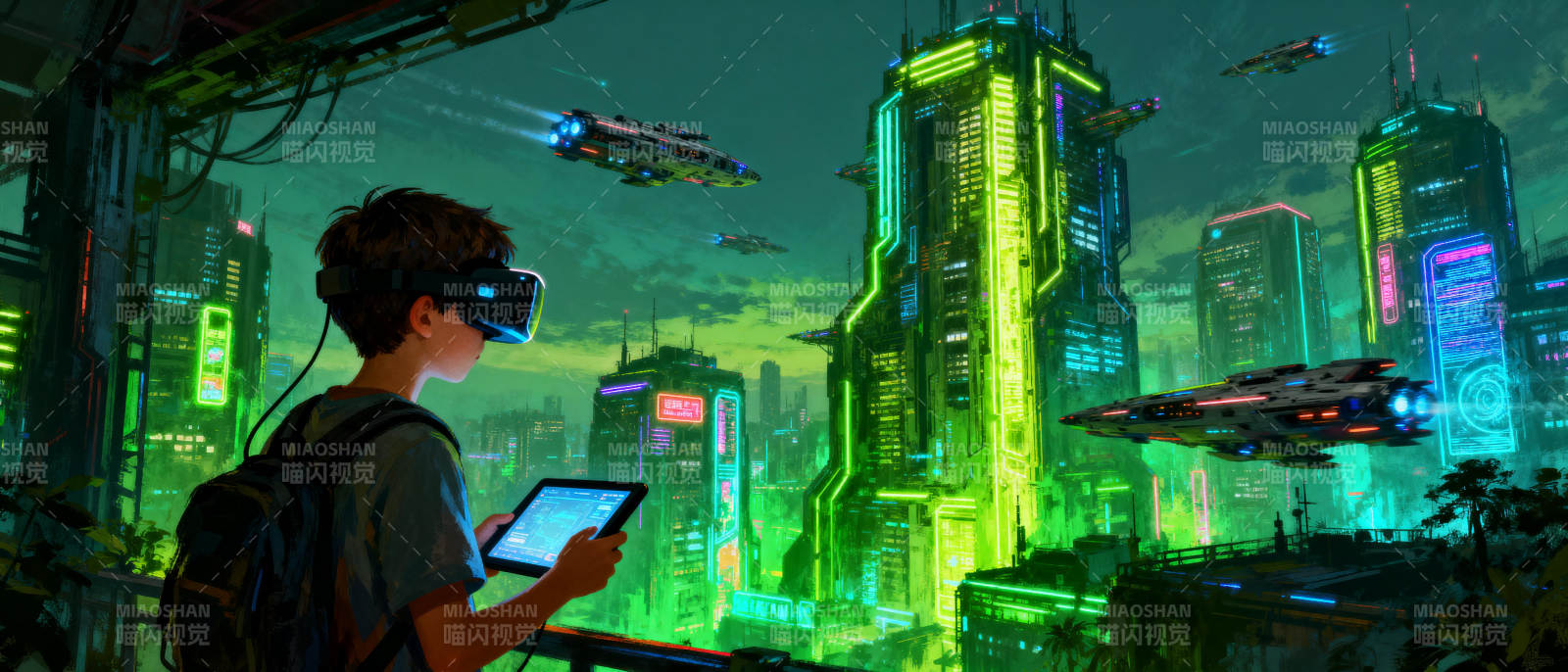 未来都市夜景图片