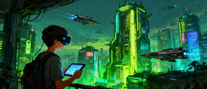 未来都市夜景图片