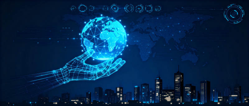 科技之手托地球图片