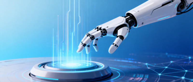 机械手触碰未来科技图片