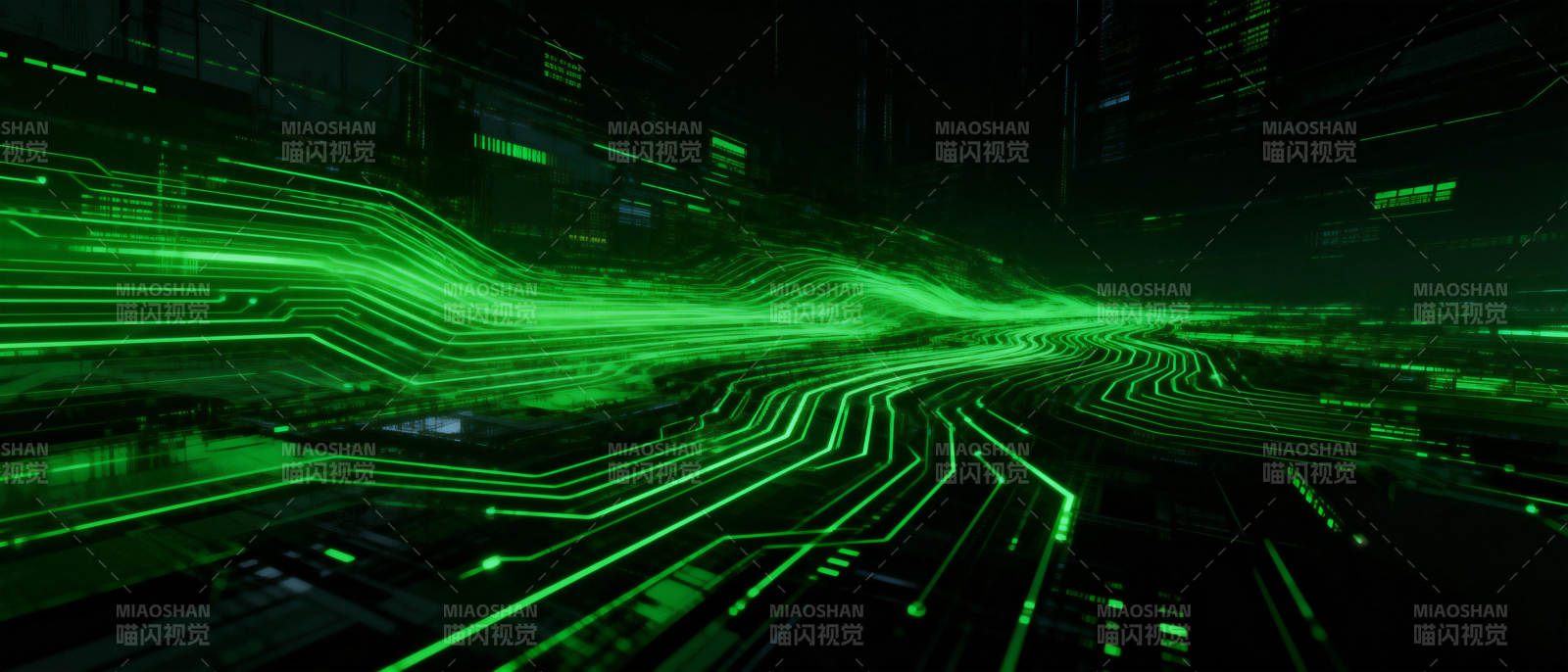 绿色电路未来感图片