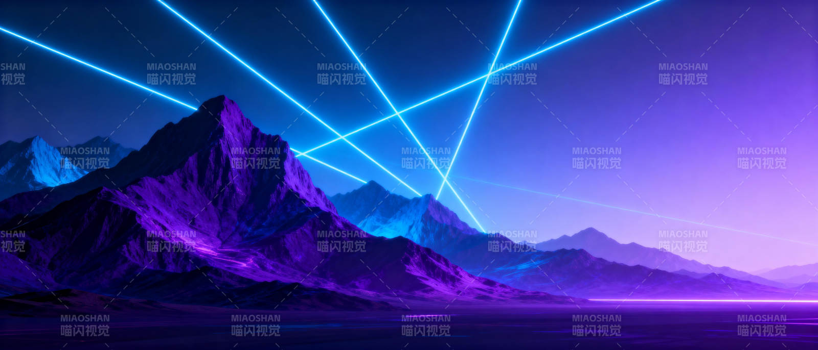 紫光山峦夜景图片