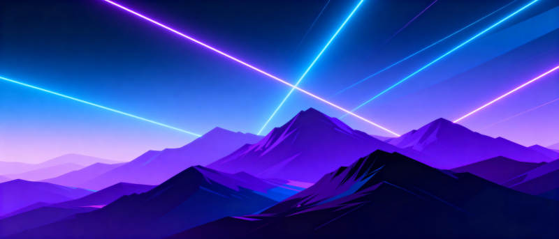 霓虹山峦夜景图片