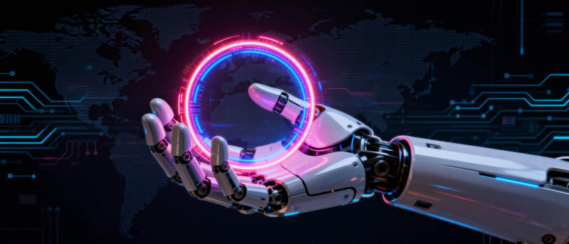 机械手握未来光环图片