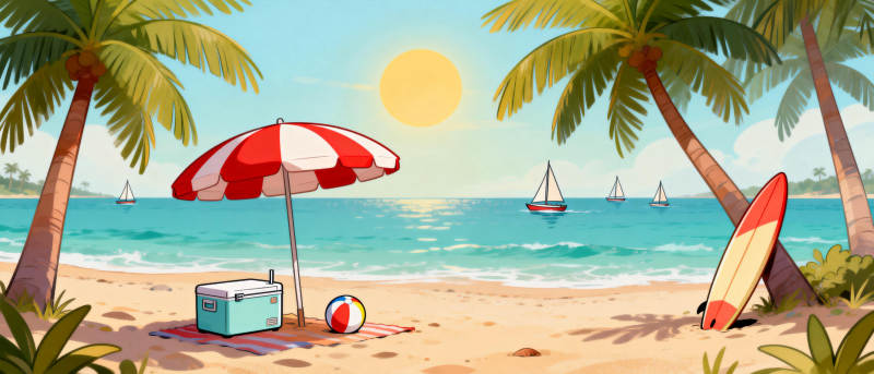 热带海滩度假图图片