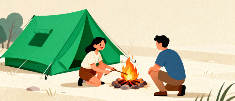 篝火旁的露营时光图片