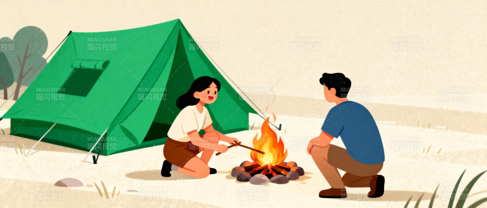 篝火旁的露营时光图片