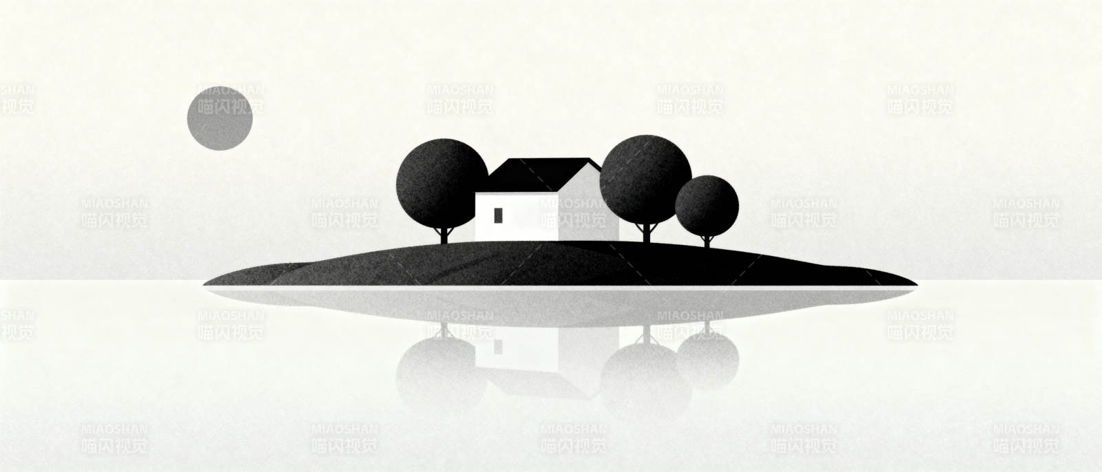 孤岛小屋静谧夜图片