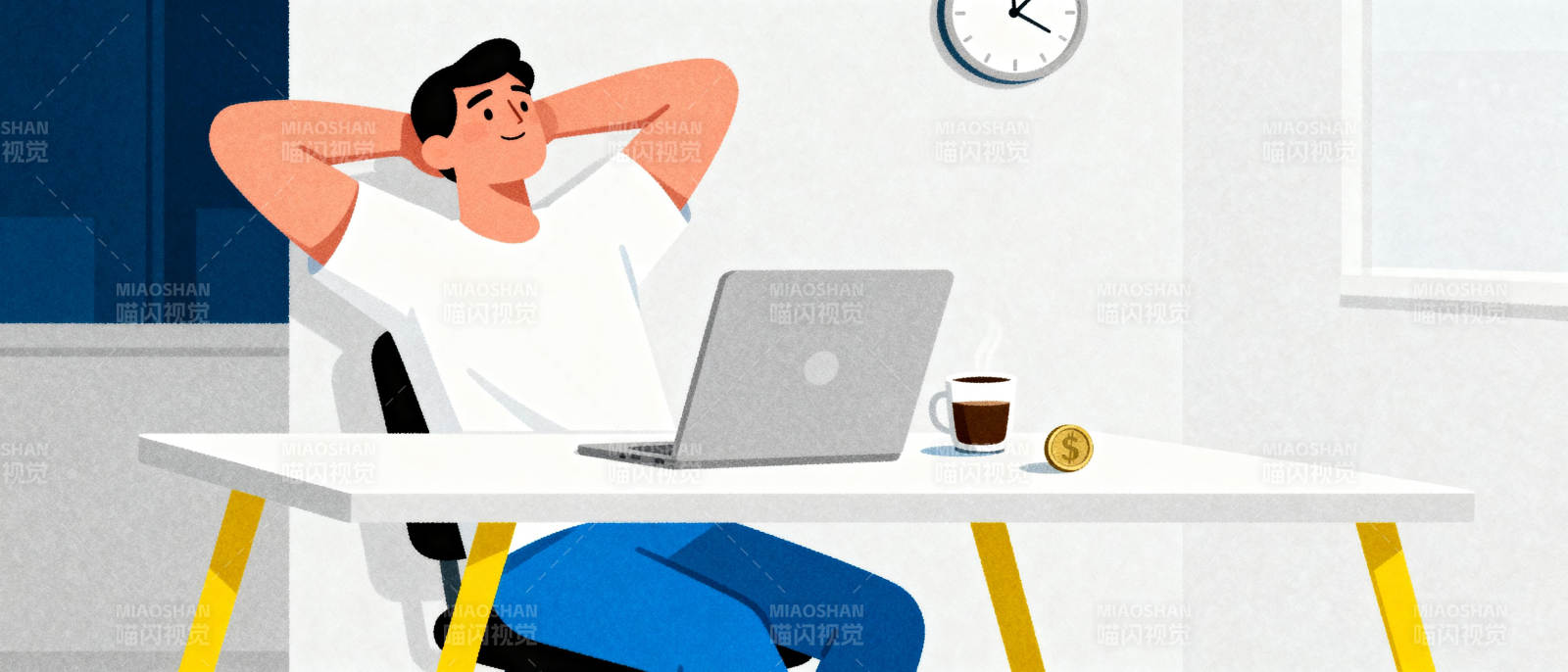 居家办公放松时刻图片